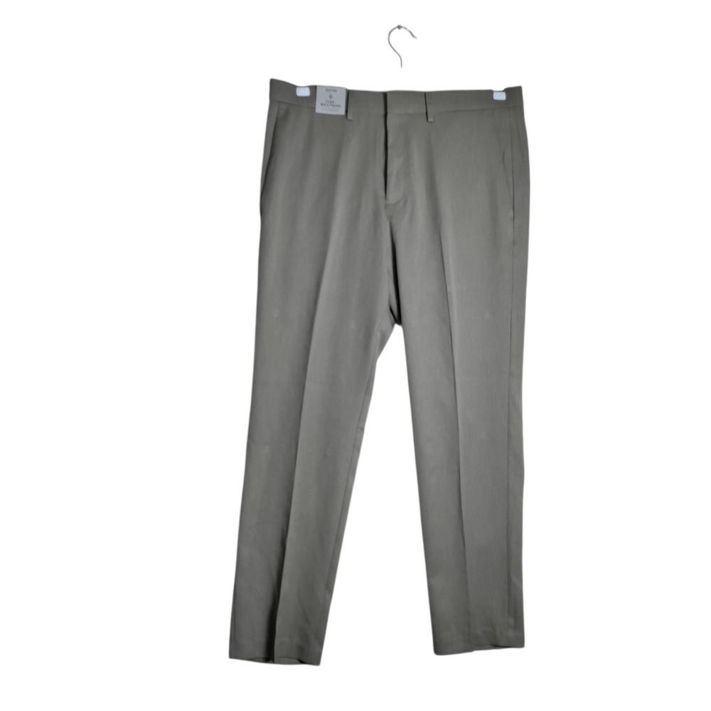 Kenneth Cole Reaction Mens Stretch Slim Fit Dress Pants 36x30 Oatmeal KD00379